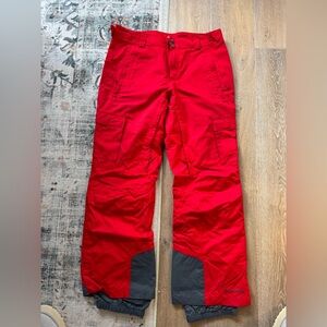 Men’s Columbia Cargo Red Snow Pants OmniHeat size Large